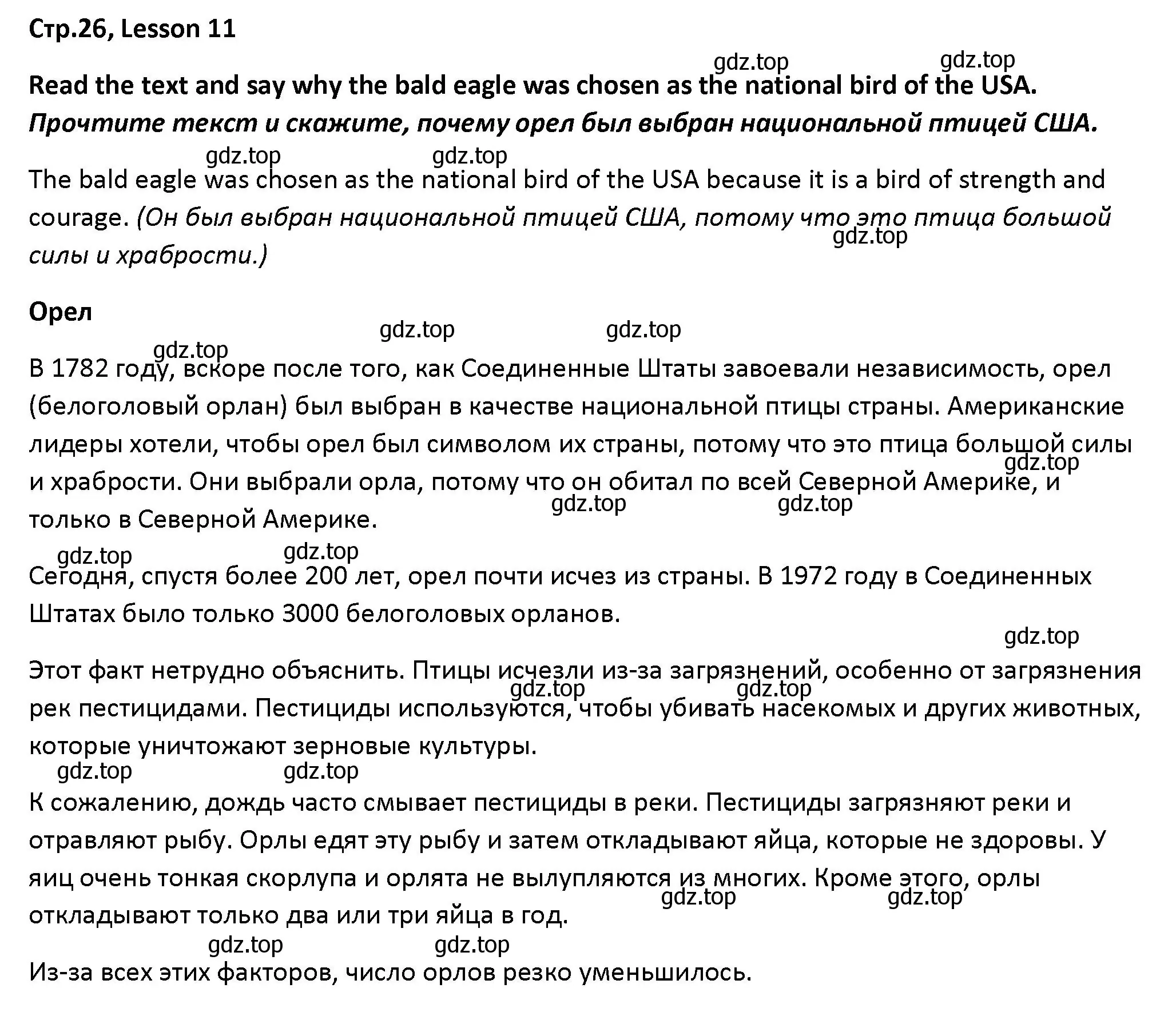 Решение номер Lesson 11 (страница 26) гдз по английскому языку 5 класс Верещагина, Афанасьева, книга для чтения