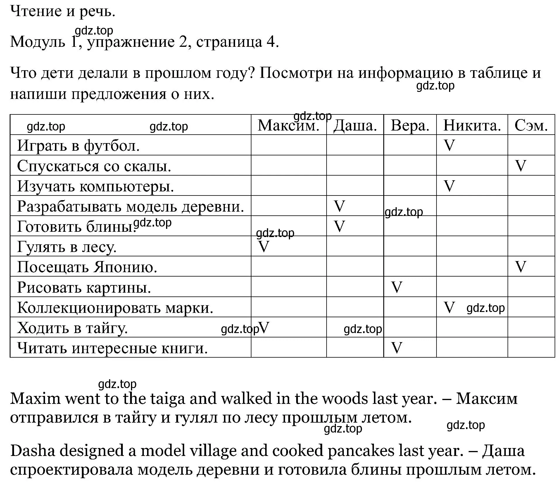 Решение номер 2 (страница 4) гдз по английскому языку 5 класс Вербицкая, Твердохлебова, рабочая тетрадь