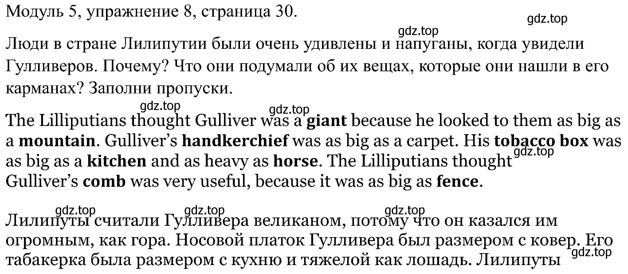 Решение номер 8 (страница 30) гдз по английскому языку 5 класс Вербицкая, Твердохлебова, рабочая тетрадь