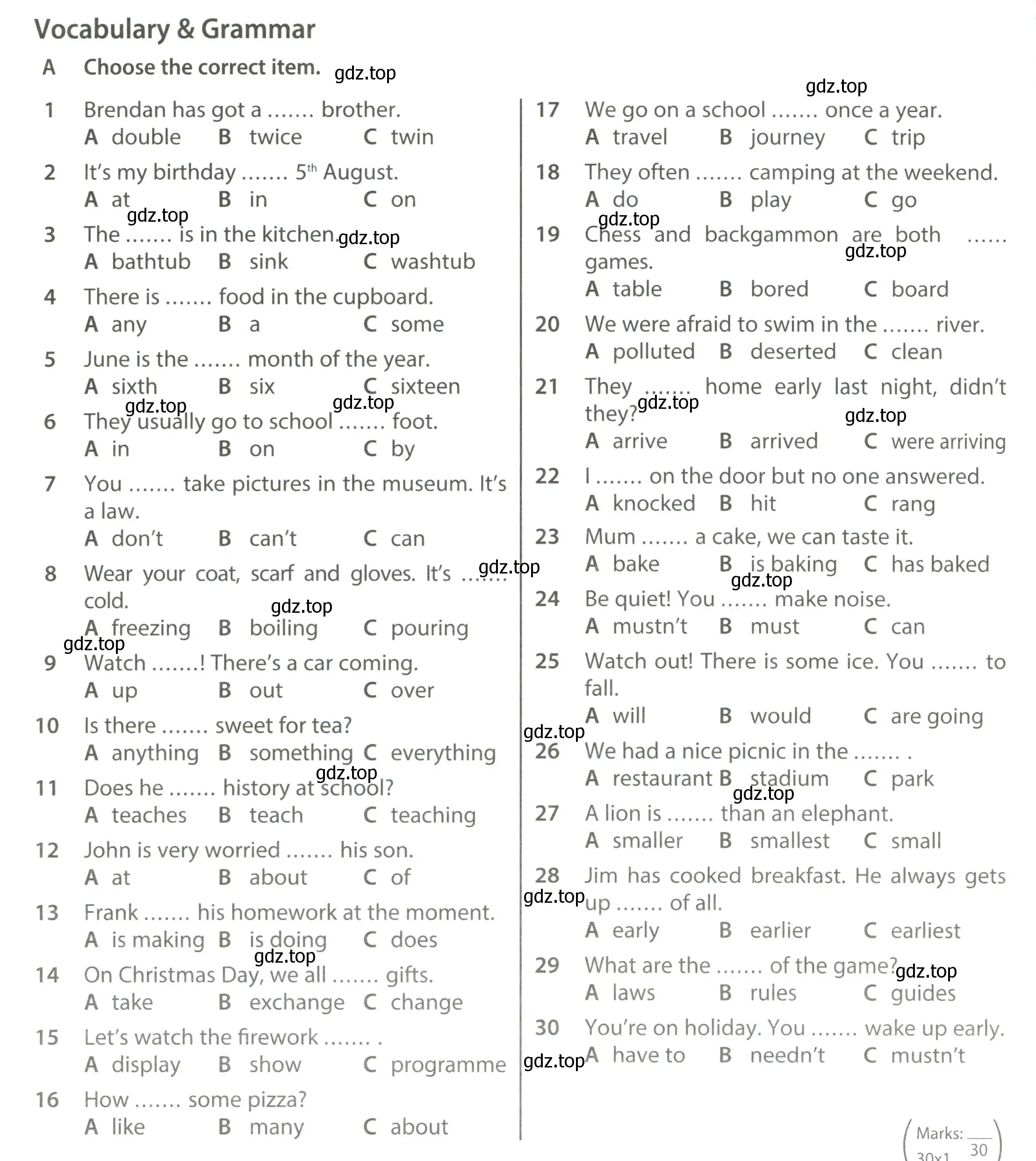 Условие  A (страница 86) гдз по английскому языку 6 класс Ваулина, Дули, контрольные задания