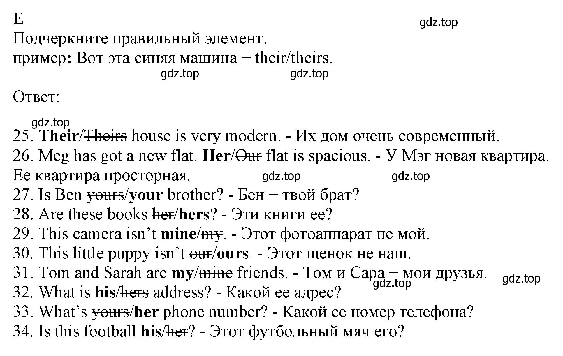 Решение  E (страница 6) гдз по английскому языку 6 класс Ваулина, Дули, контрольные задания