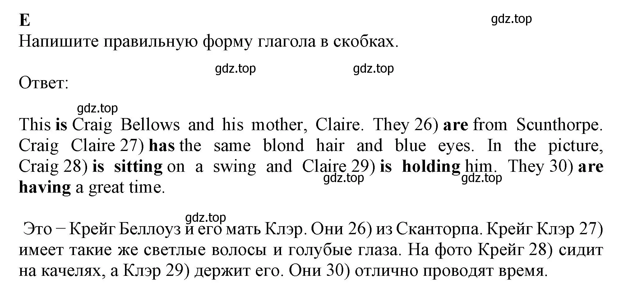 Решение  E (страница 36) гдз по английскому языку 6 класс Ваулина, Дули, контрольные задания