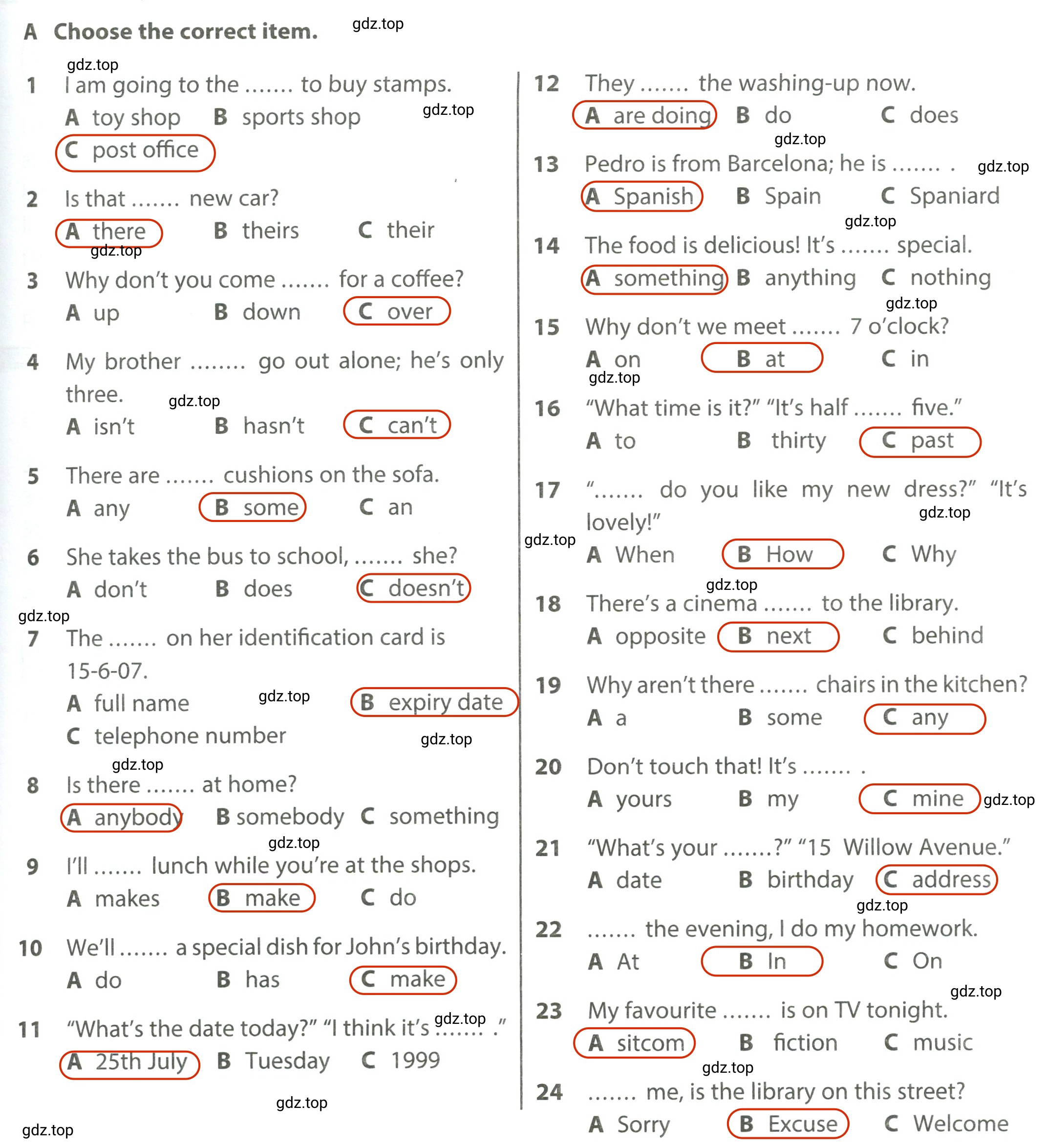 Решение 2.  A (страница 43) гдз по английскому языку 6 класс Ваулина, Дули, контрольные задания