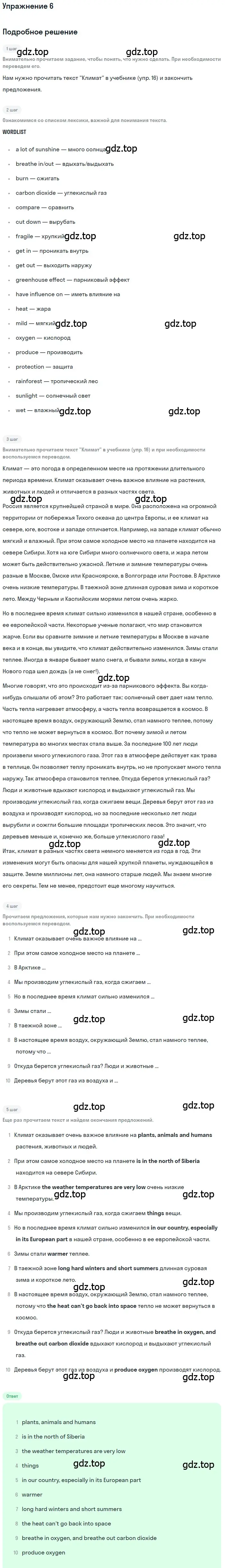 Решение номер 6 (страница 9) гдз по английскому языку 6 класс Афанасьева, Михеева, рабочая тетрадь