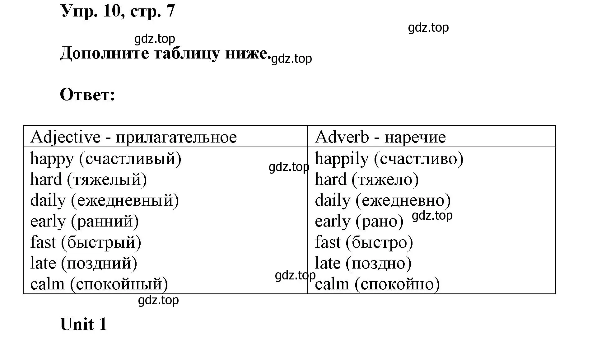 Решение 2. номер 10 (страница 7) гдз по английскому языку 6 класс Афанасьева, Михеева, рабочая тетрадь