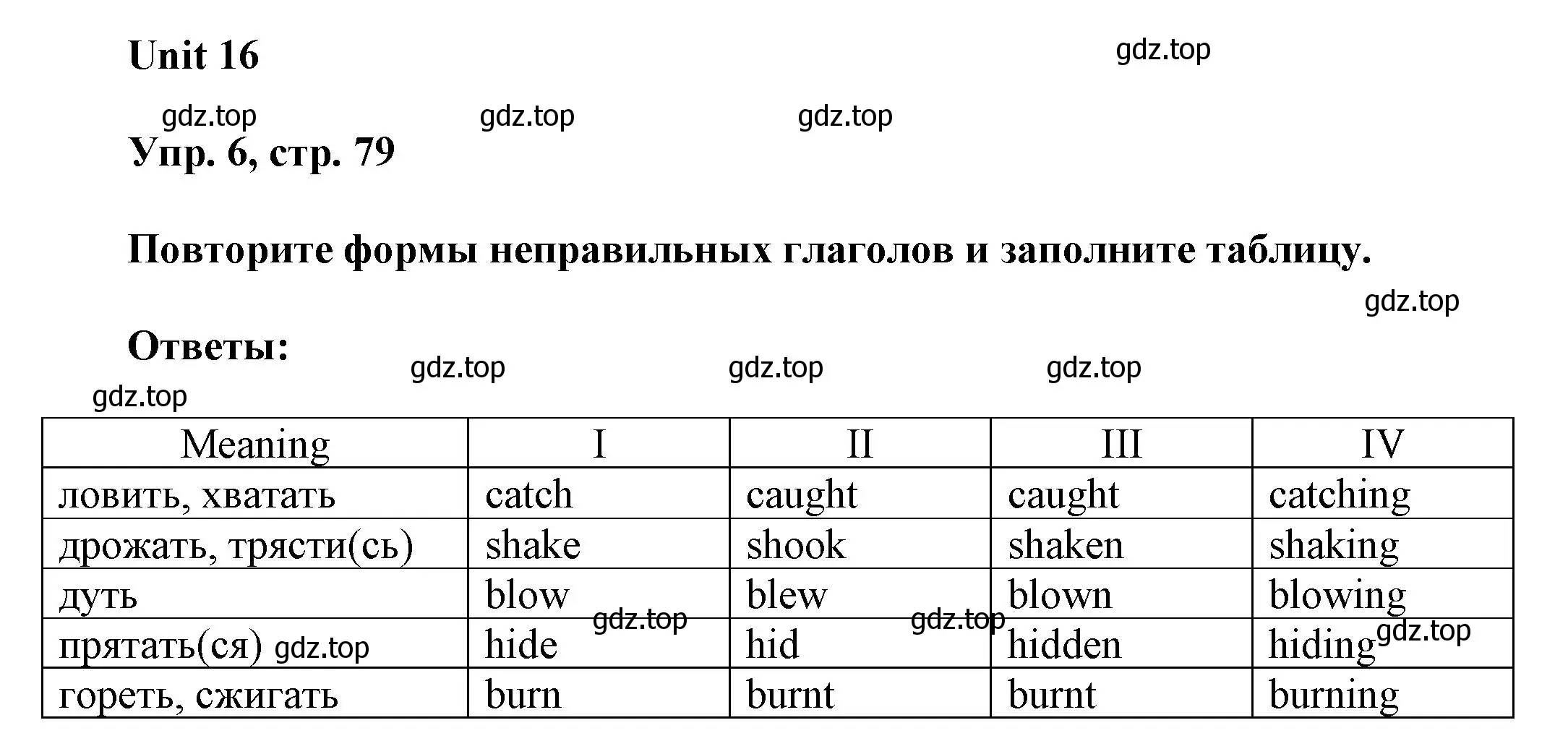 Решение 2. номер 6 (страница 79) гдз по английскому языку 6 класс Афанасьева, Михеева, рабочая тетрадь