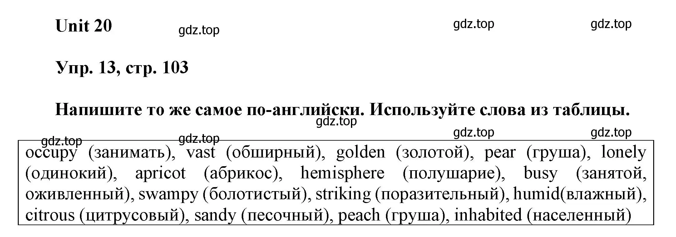 Решение 2. номер 13 (страница 103) гдз по английскому языку 6 класс Афанасьева, Михеева, рабочая тетрадь