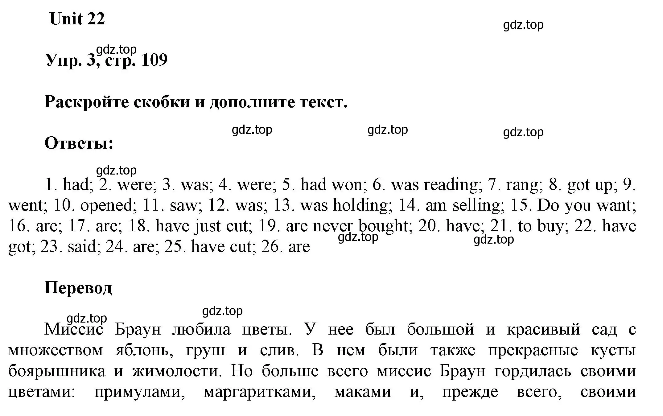 Решение 2. номер 3 (страница 109) гдз по английскому языку 6 класс Афанасьева, Михеева, рабочая тетрадь