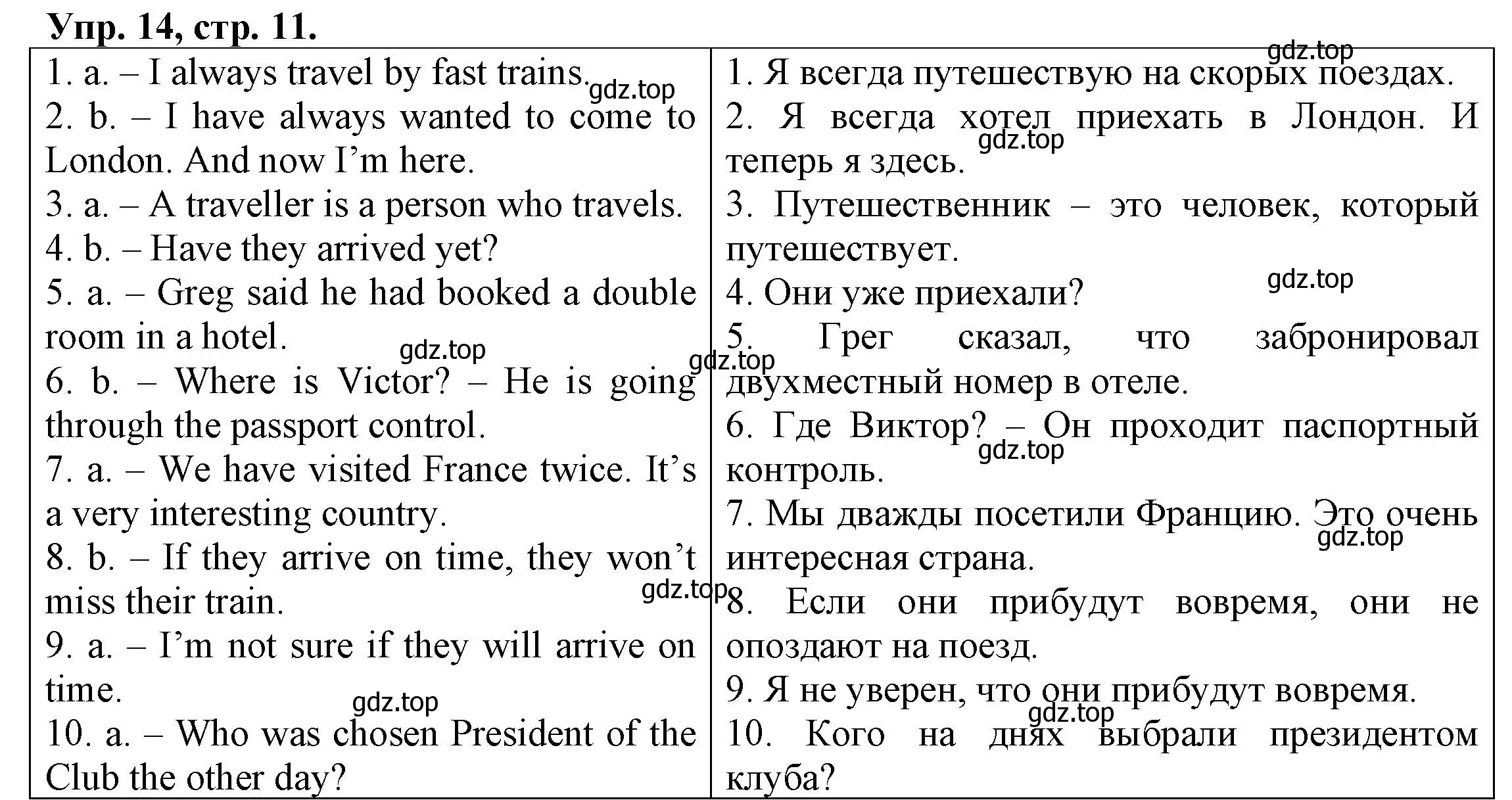 Решение номер 14 (страница 11) гдз по английскому языку 6 класс Афанасьева, Михеева, тренировочные упражнения в формате ОГЭ