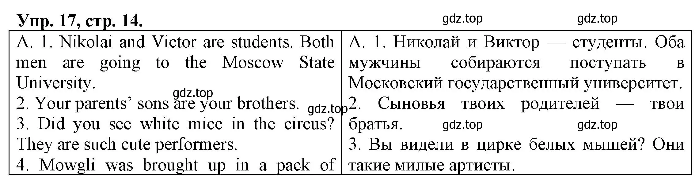 Решение номер 17 (страница 14) гдз по английскому языку 6 класс Афанасьева, Михеева, тренировочные упражнения в формате ОГЭ