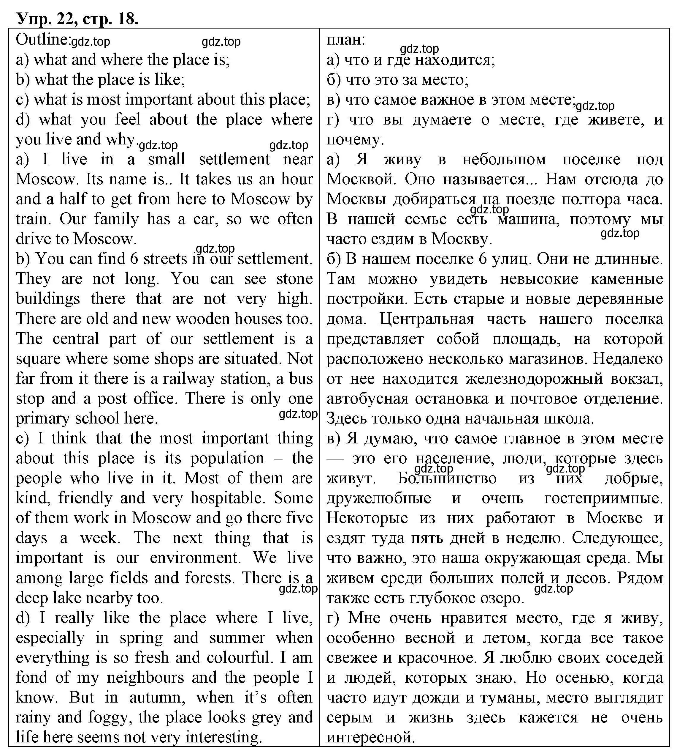 Решение номер 22 (страница 18) гдз по английскому языку 6 класс Афанасьева, Михеева, тренировочные упражнения в формате ОГЭ