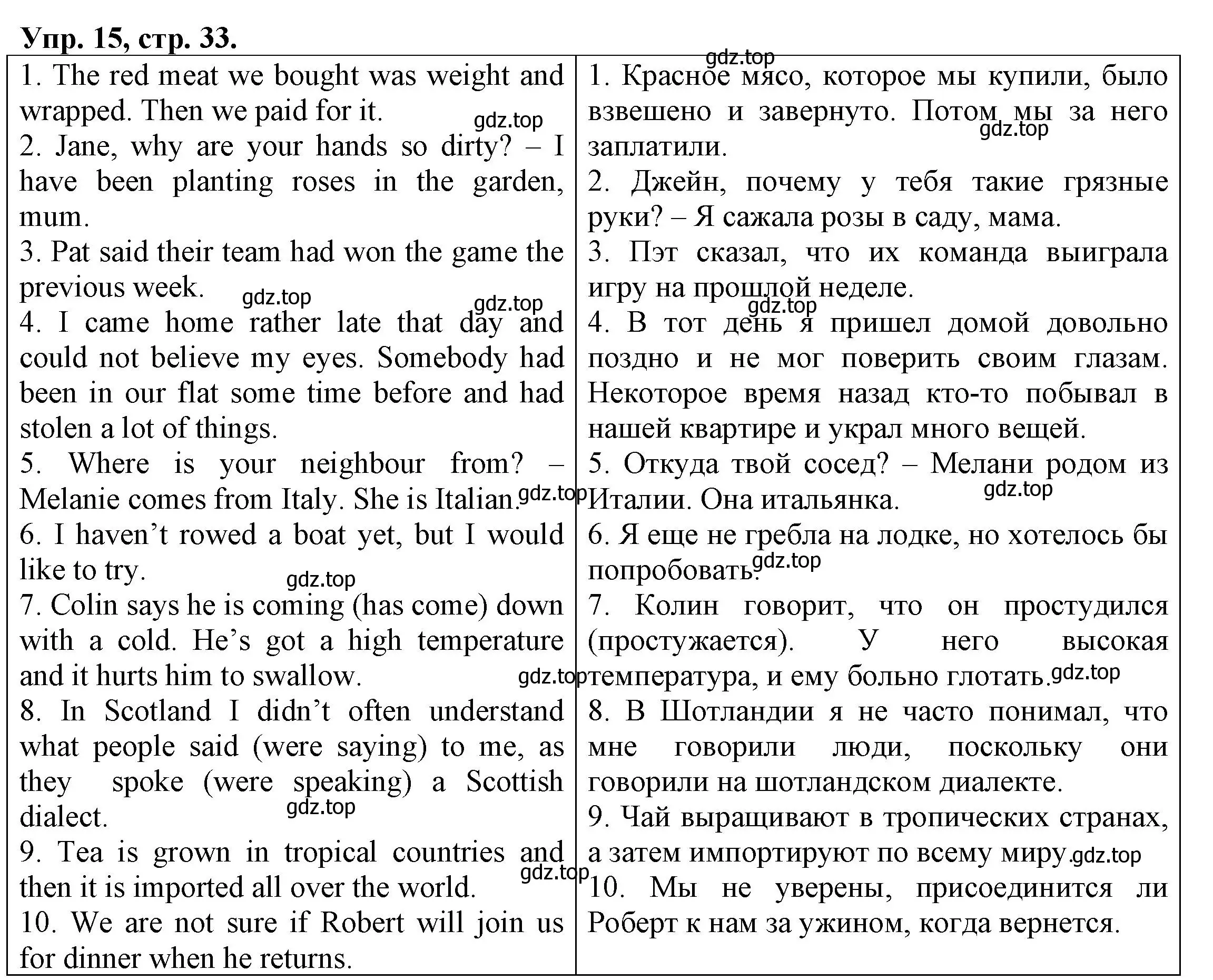 Решение номер 15 (страница 33) гдз по английскому языку 6 класс Афанасьева, Михеева, тренировочные упражнения в формате ОГЭ