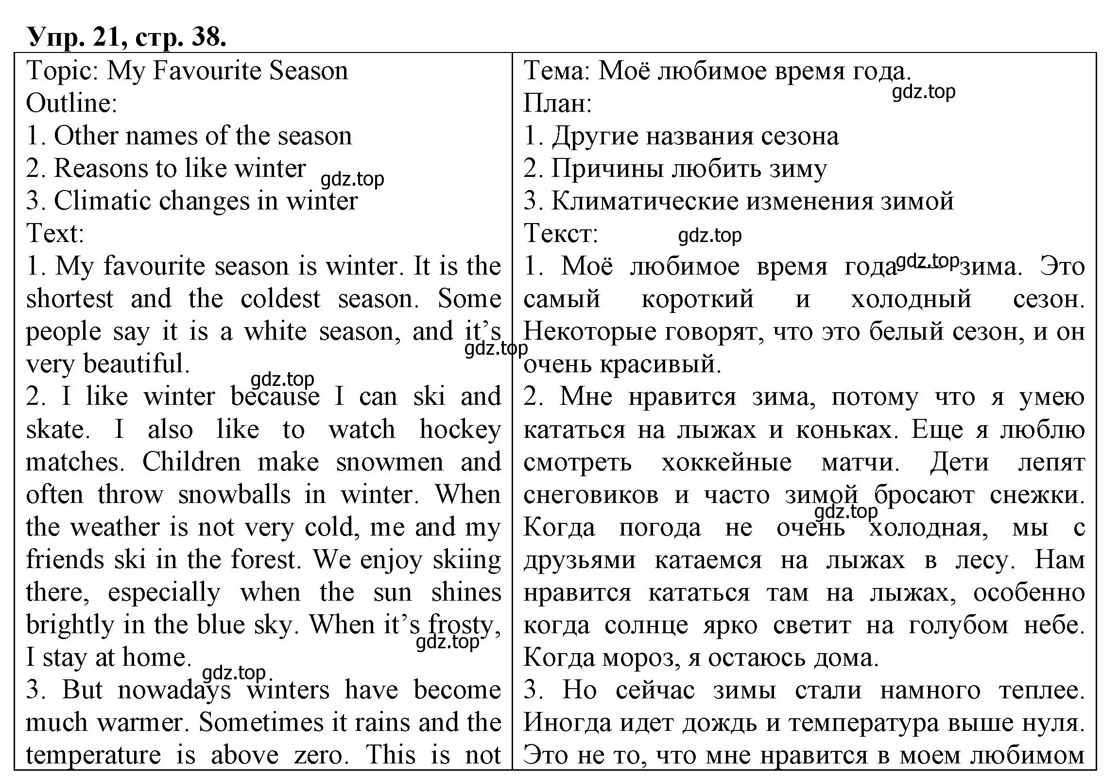 Решение номер 21 (страница 38) гдз по английскому языку 6 класс Афанасьева, Михеева, тренировочные упражнения в формате ОГЭ