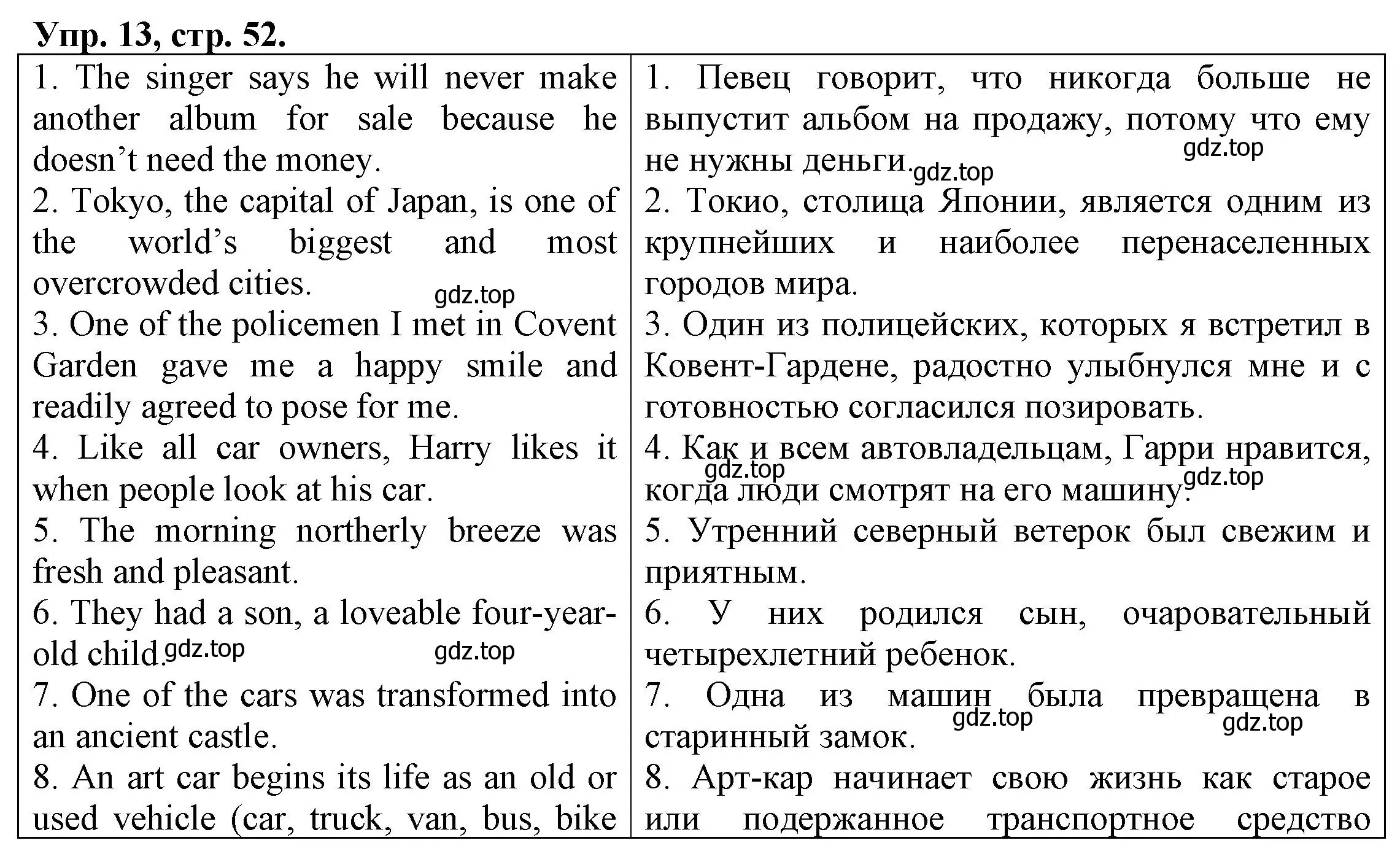 Решение номер 13 (страница 52) гдз по английскому языку 6 класс Афанасьева, Михеева, тренировочные упражнения в формате ОГЭ