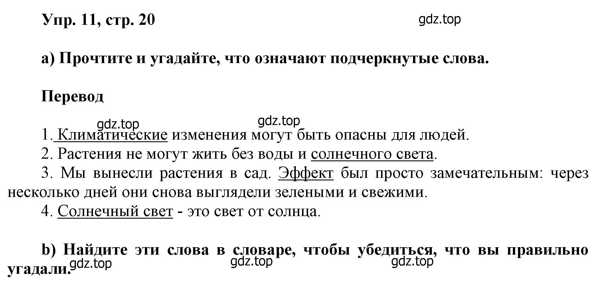 Решение номер 11 (страница 20) гдз по английскому языку 6 класс Афанасьева, Михеева, учебное пособие 1 часть