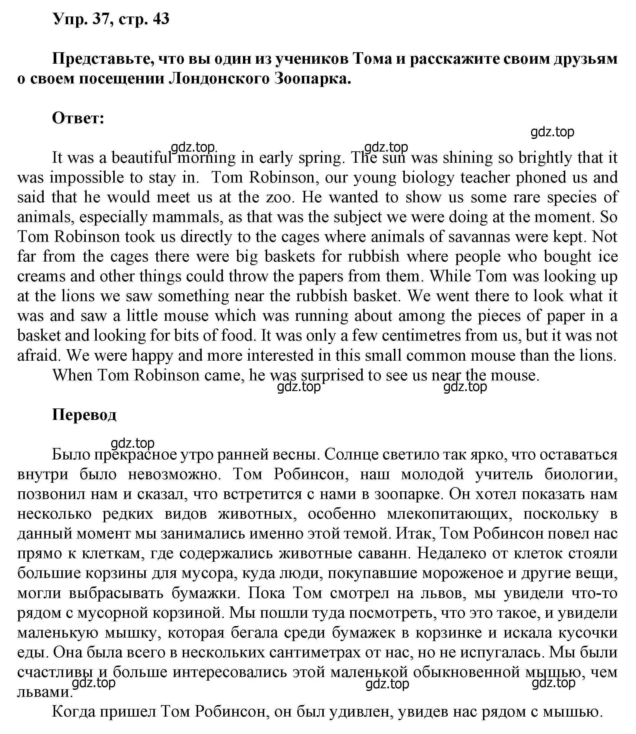 Решение номер 37 (страница 43) гдз по английскому языку 6 класс Афанасьева, Михеева, учебное пособие 1 часть