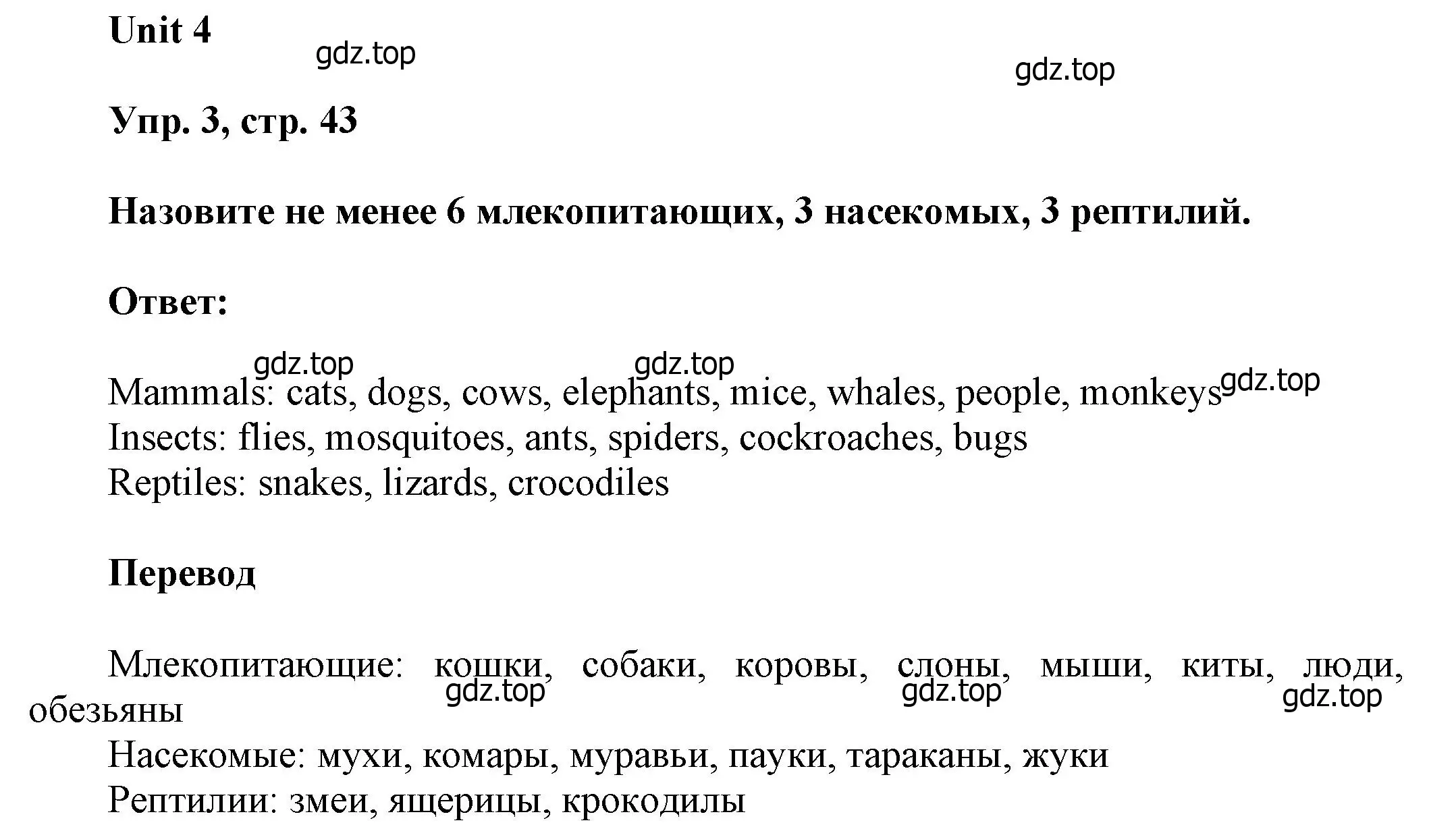 Решение номер 3 (страница 43) гдз по английскому языку 6 класс Афанасьева, Михеева, учебное пособие 1 часть