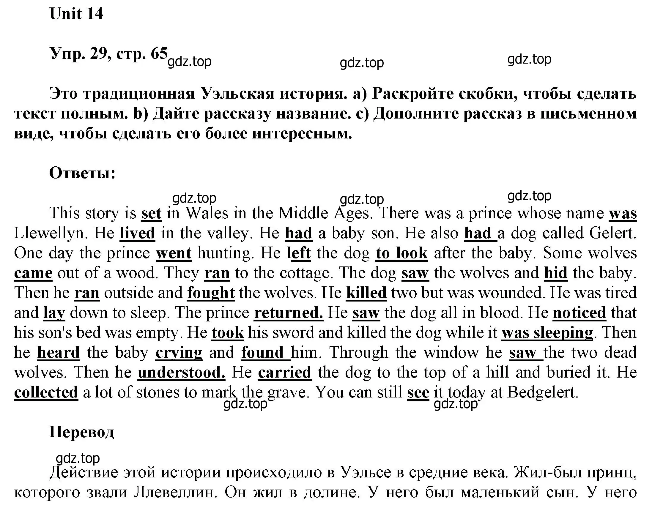 Решение номер 29 (страница 65) гдз по английскому языку 6 класс Афанасьева, Михеева, учебное пособие 2 часть