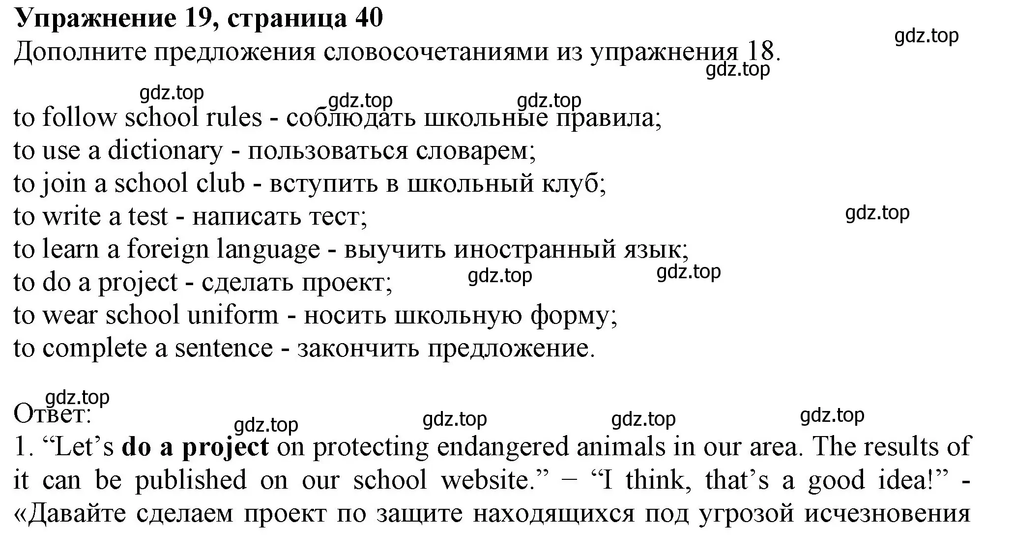 Решение номер 19 (страница 40) гдз по английскому языку 6 класс Биболетова, Денисенко, рабочая тетрадь