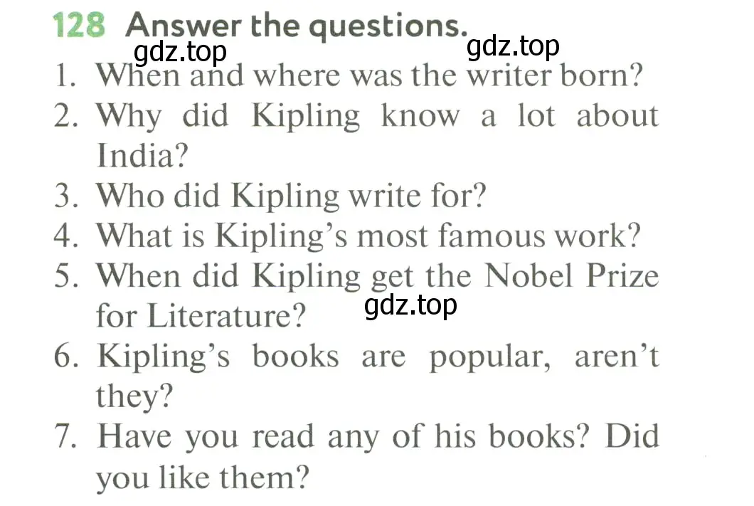 Условие номер 128 (страница 123) гдз по английскому языку 6 класс Биболетова, Денисенко, учебник
