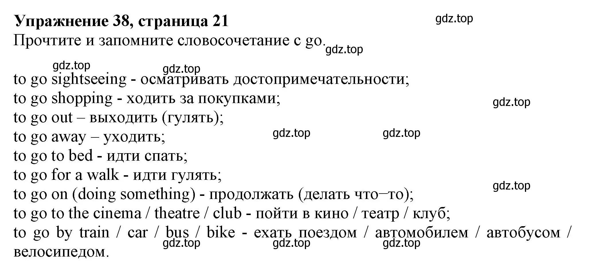 Решение номер 38 (страница 21) гдз по английскому языку 6 класс Биболетова, Денисенко, учебник