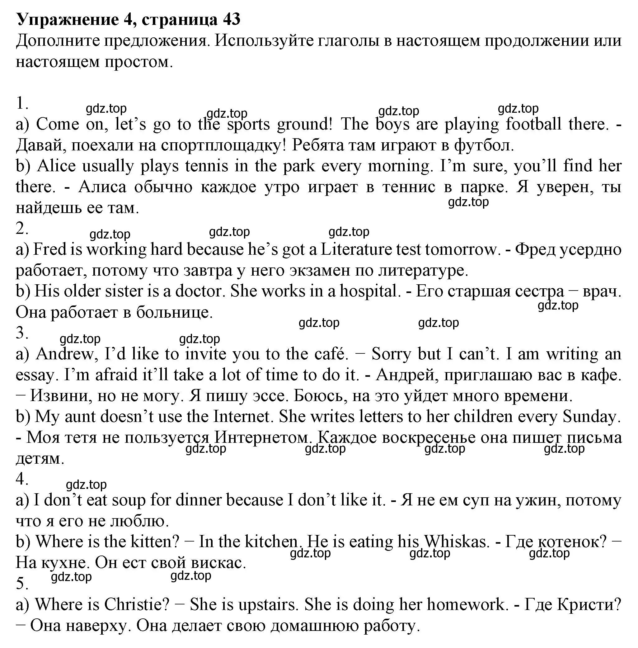 Решение номер 4 (страница 43) гдз по английскому языку 6 класс Биболетова, Денисенко, учебник