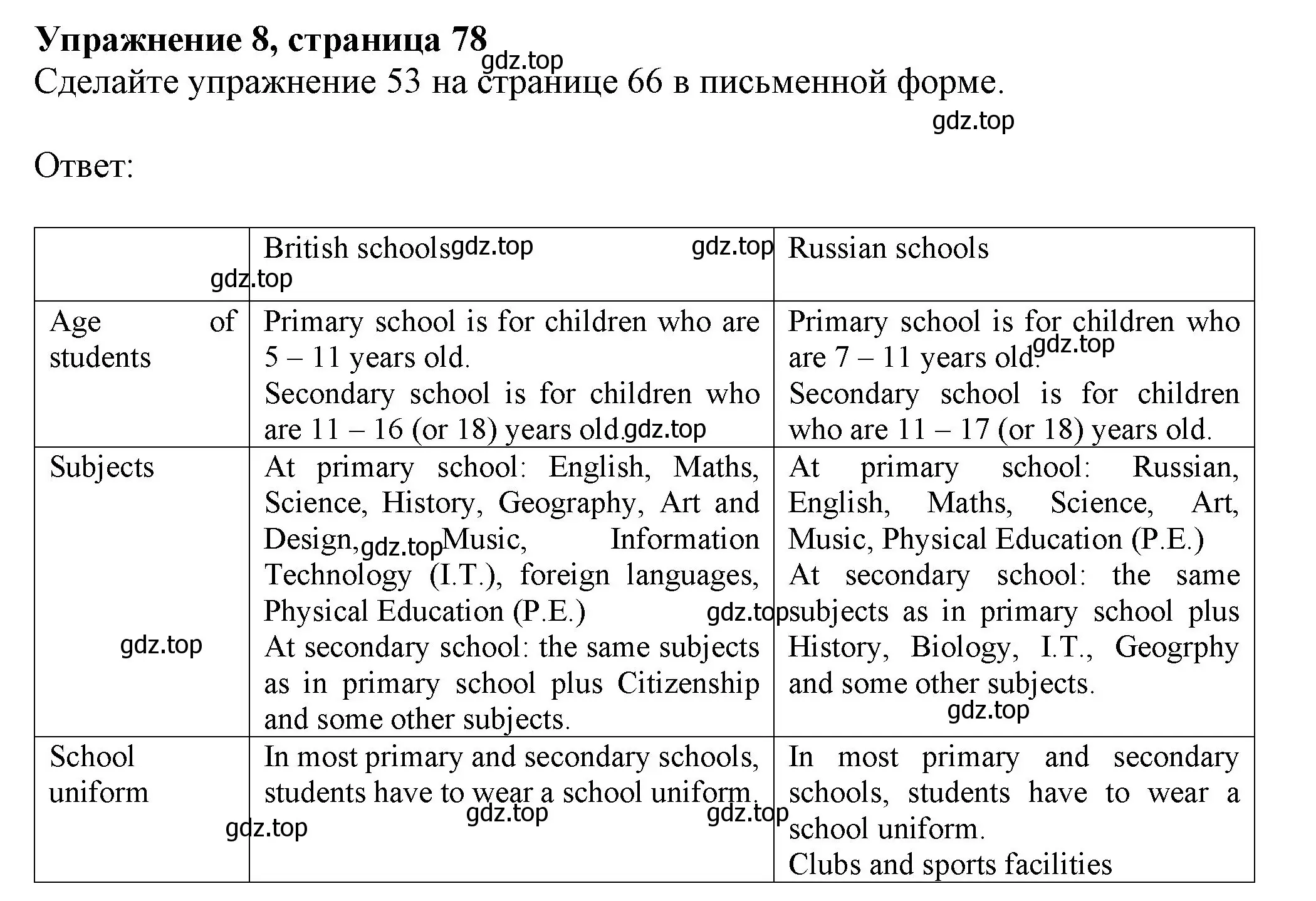 Решение номер 8 (страница 78) гдз по английскому языку 6 класс Биболетова, Денисенко, учебник