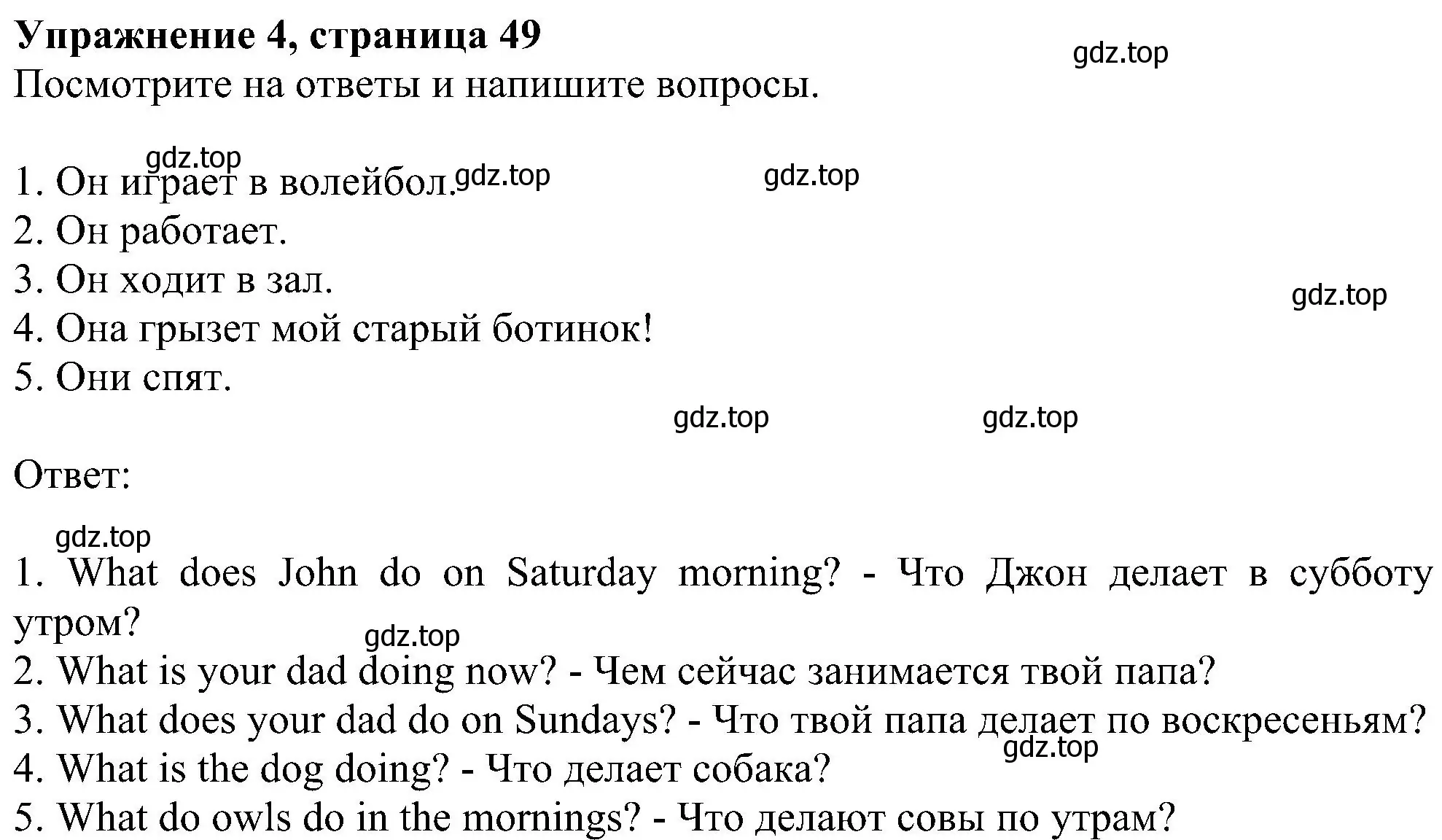 Решение номер 4 (страница 49) гдз по английскому языку 6 класс Комарова, Ларионова, рабочая тетрадь