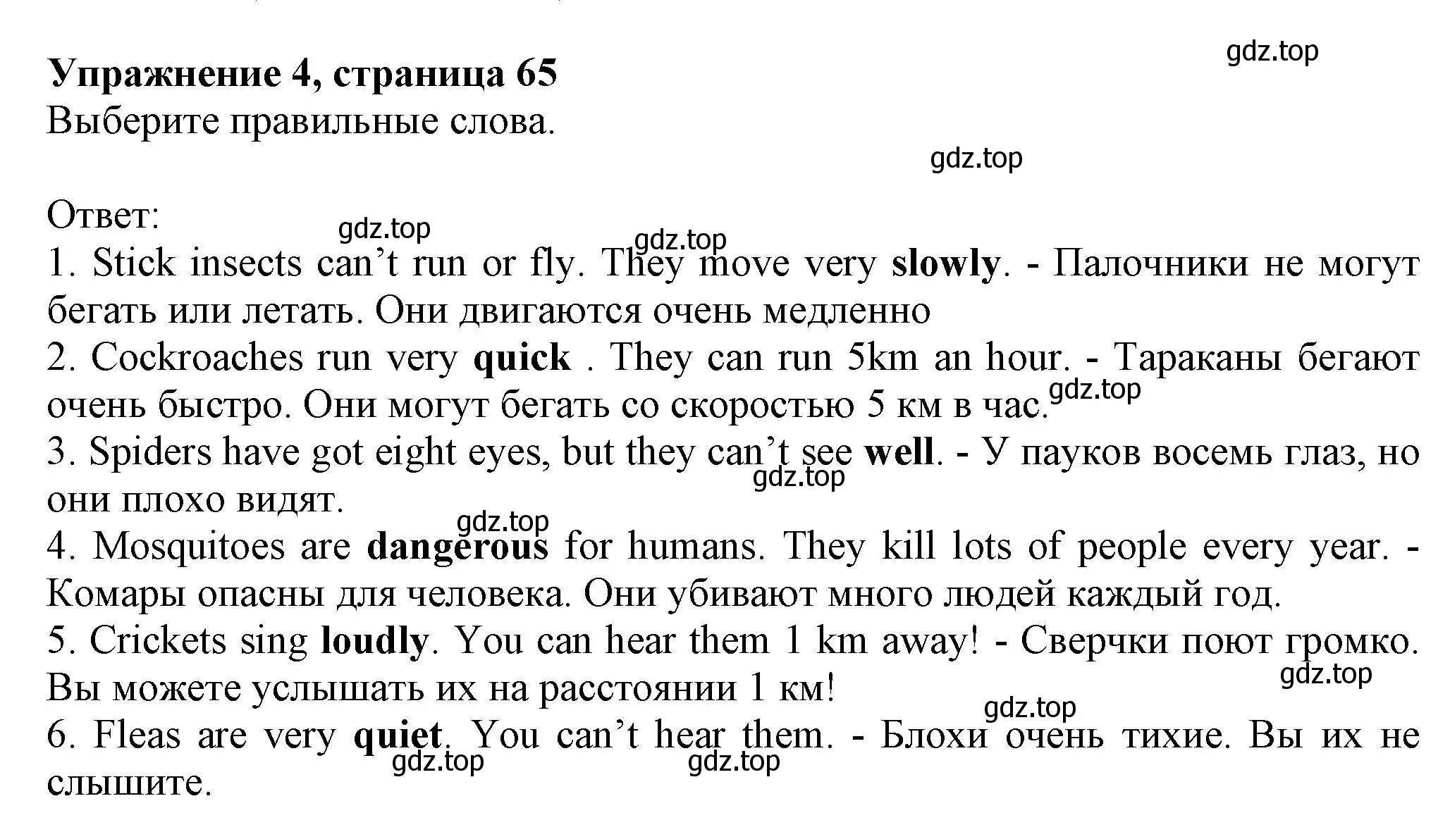 Решение номер 4 (страница 65) гдз по английскому языку 6 класс Комарова, Ларионова, учебник