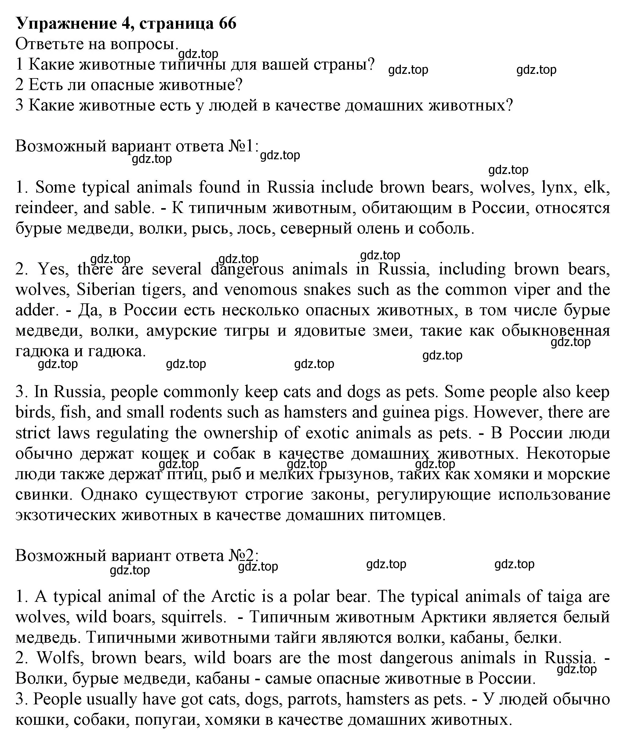 Решение номер 4 (страница 66) гдз по английскому языку 6 класс Комарова, Ларионова, учебник