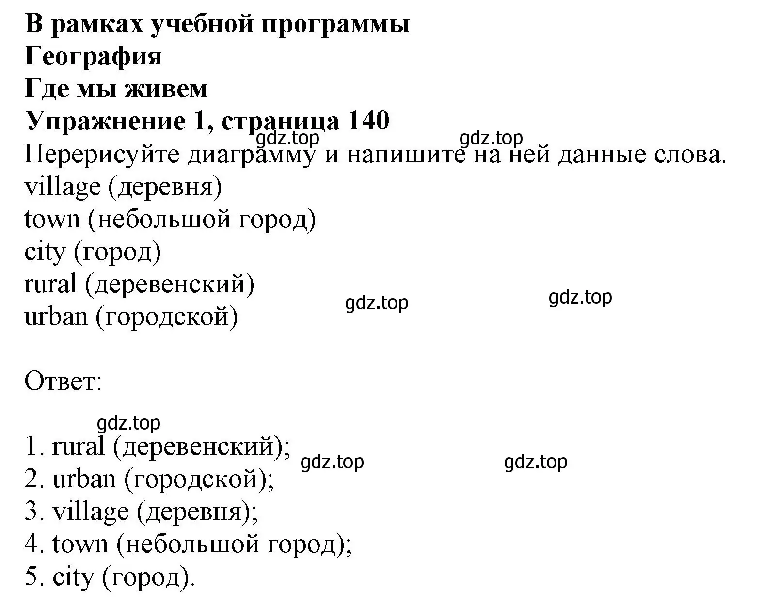 Решение номер 1 (страница 140) гдз по английскому языку 6 класс Комарова, Ларионова, учебник