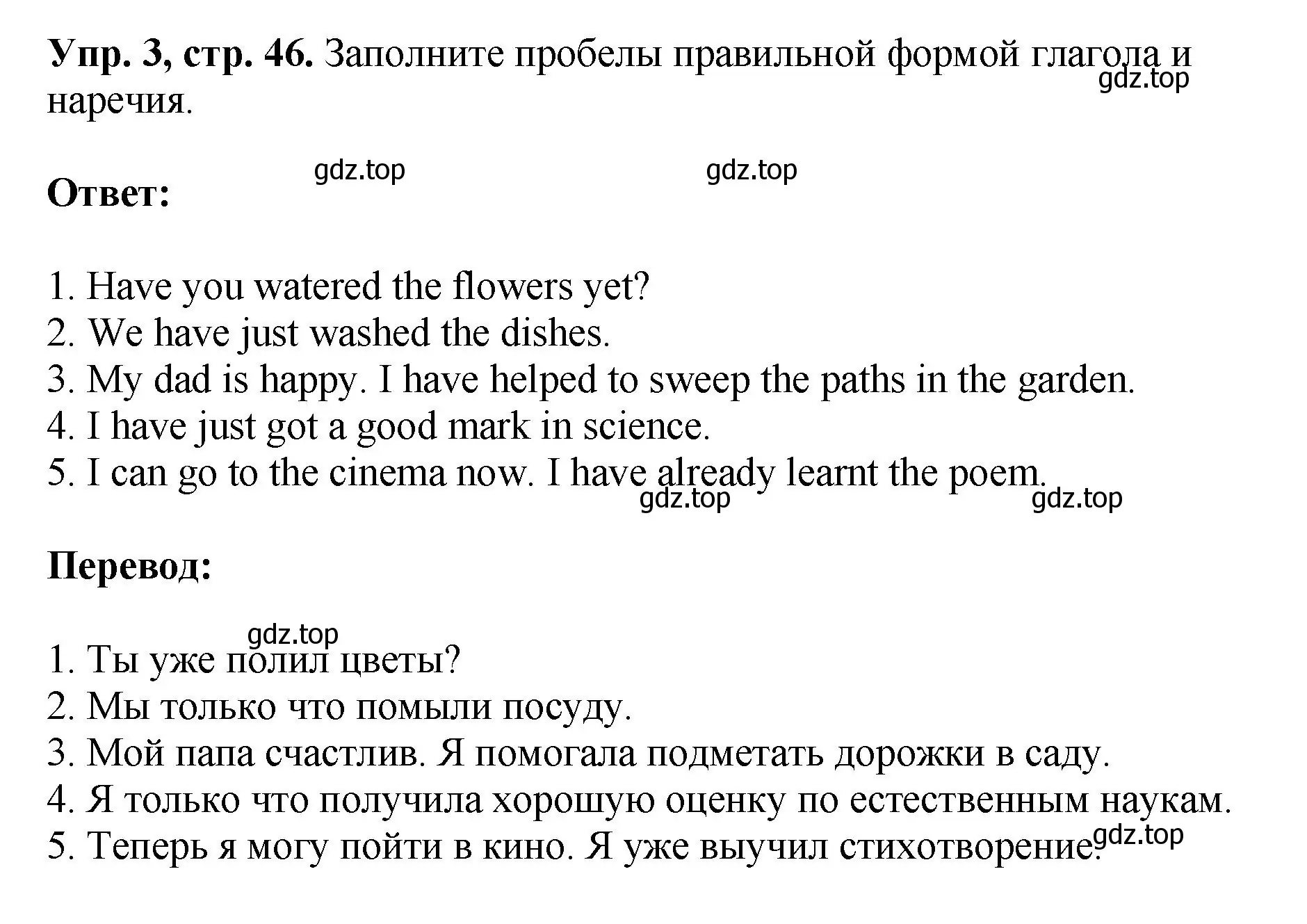 Решение номер 3 (страница 46) гдз по английскому языку 6 класс Кузовлев, Лапа, рабочая тетрадь