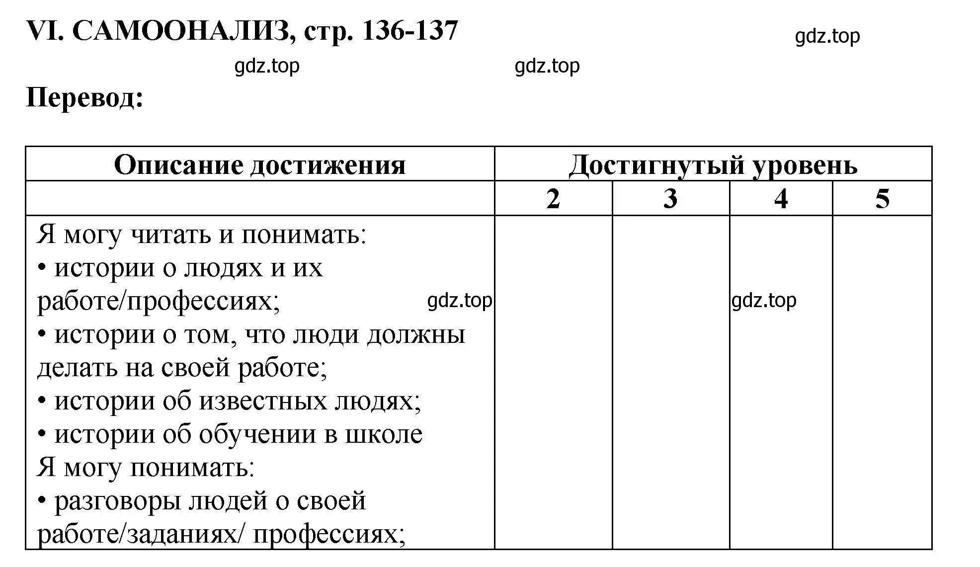 Решение  VI. SELF-ASSESSMENT (страница 136) гдз по английскому языку 6 класс Кузовлев, Лапа, рабочая тетрадь