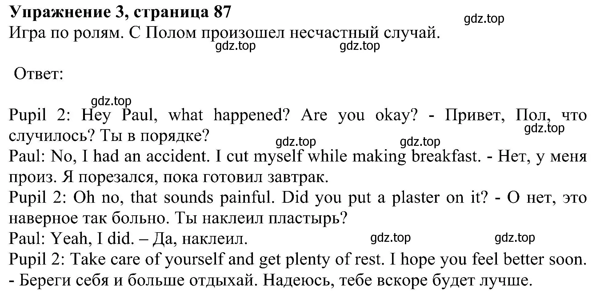 Решение номер 3 (страница 87) гдз по английскому языку 6 класс Кузовлев, Лапа, учебное пособие