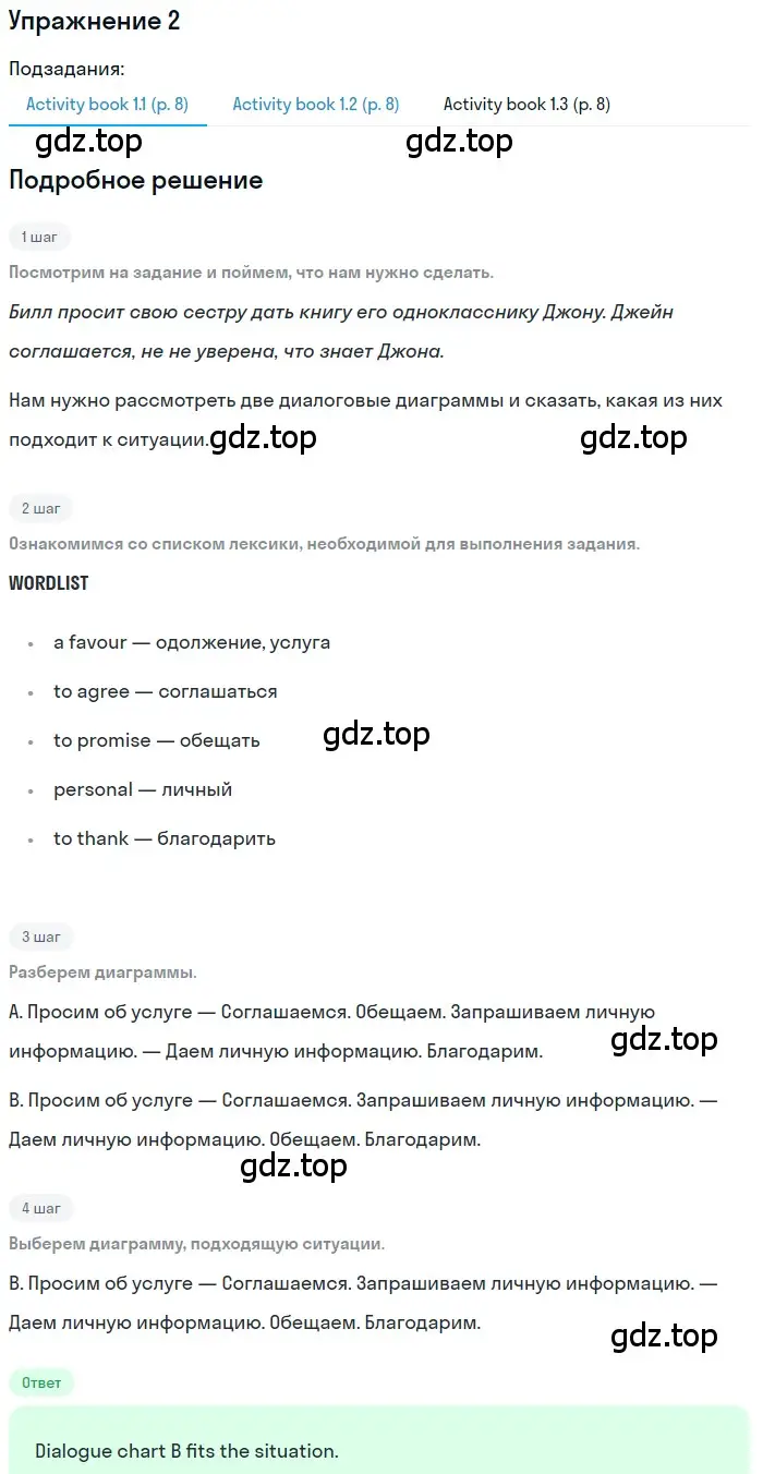 Решение 2. номер 2 (страница 18) гдз по английскому языку 6 класс Кузовлев, Лапа, учебное пособие