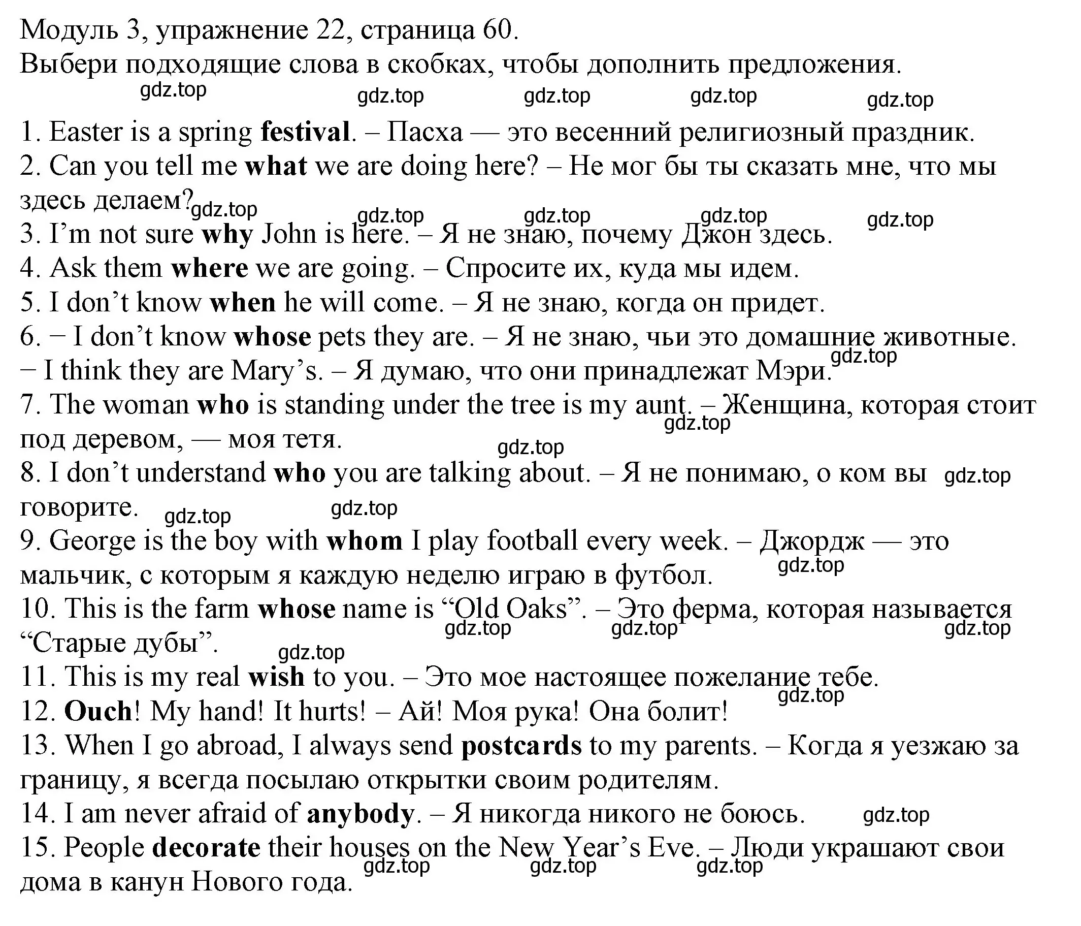 Решение номер 22 (страница 60) гдз по английскому языку 6 класс Афанасьева, Михеева, рабочая тетрадь