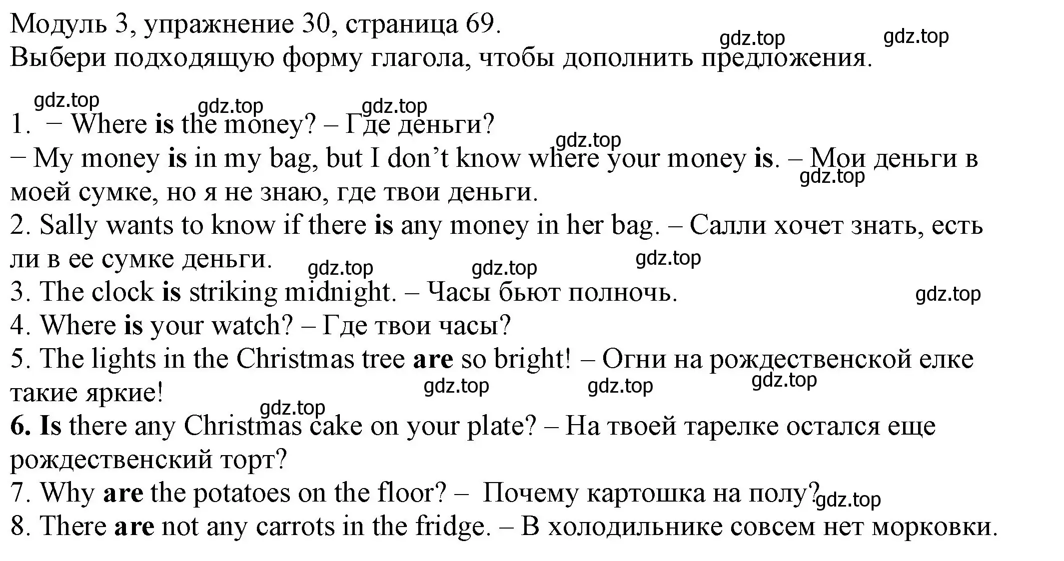 Решение номер 30 (страница 69) гдз по английскому языку 6 класс Афанасьева, Михеева, рабочая тетрадь