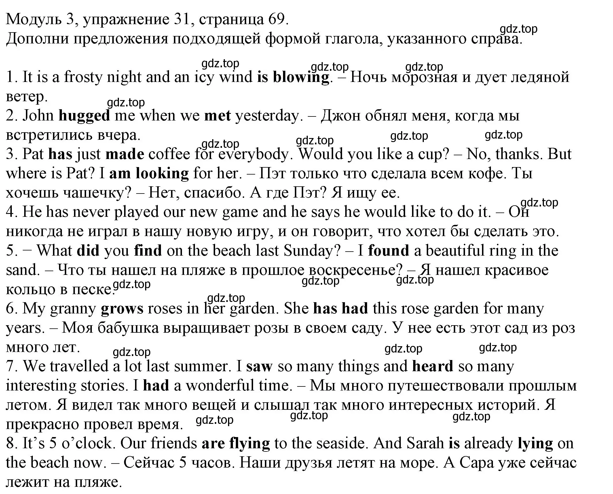 Решение номер 31 (страница 69) гдз по английскому языку 6 класс Афанасьева, Михеева, рабочая тетрадь