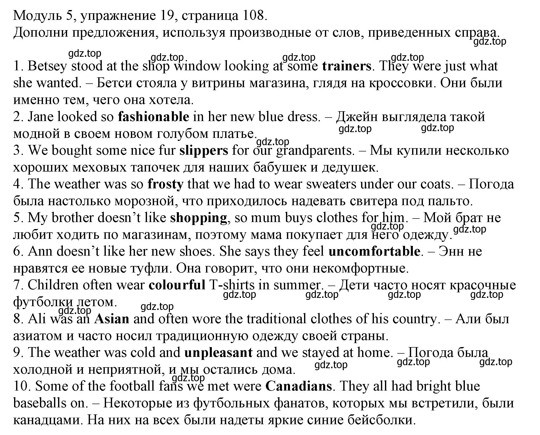 Решение номер 19 (страница 108) гдз по английскому языку 6 класс Афанасьева, Михеева, рабочая тетрадь