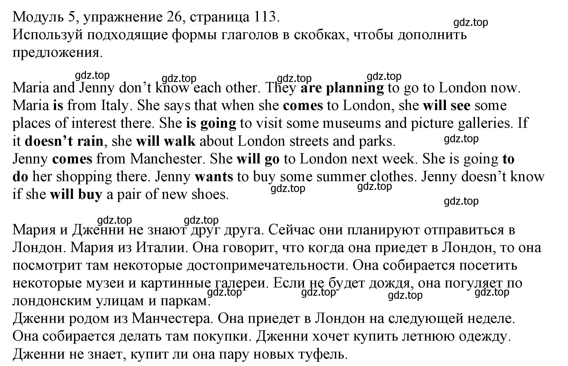 Решение номер 26 (страница 113) гдз по английскому языку 6 класс Афанасьева, Михеева, рабочая тетрадь