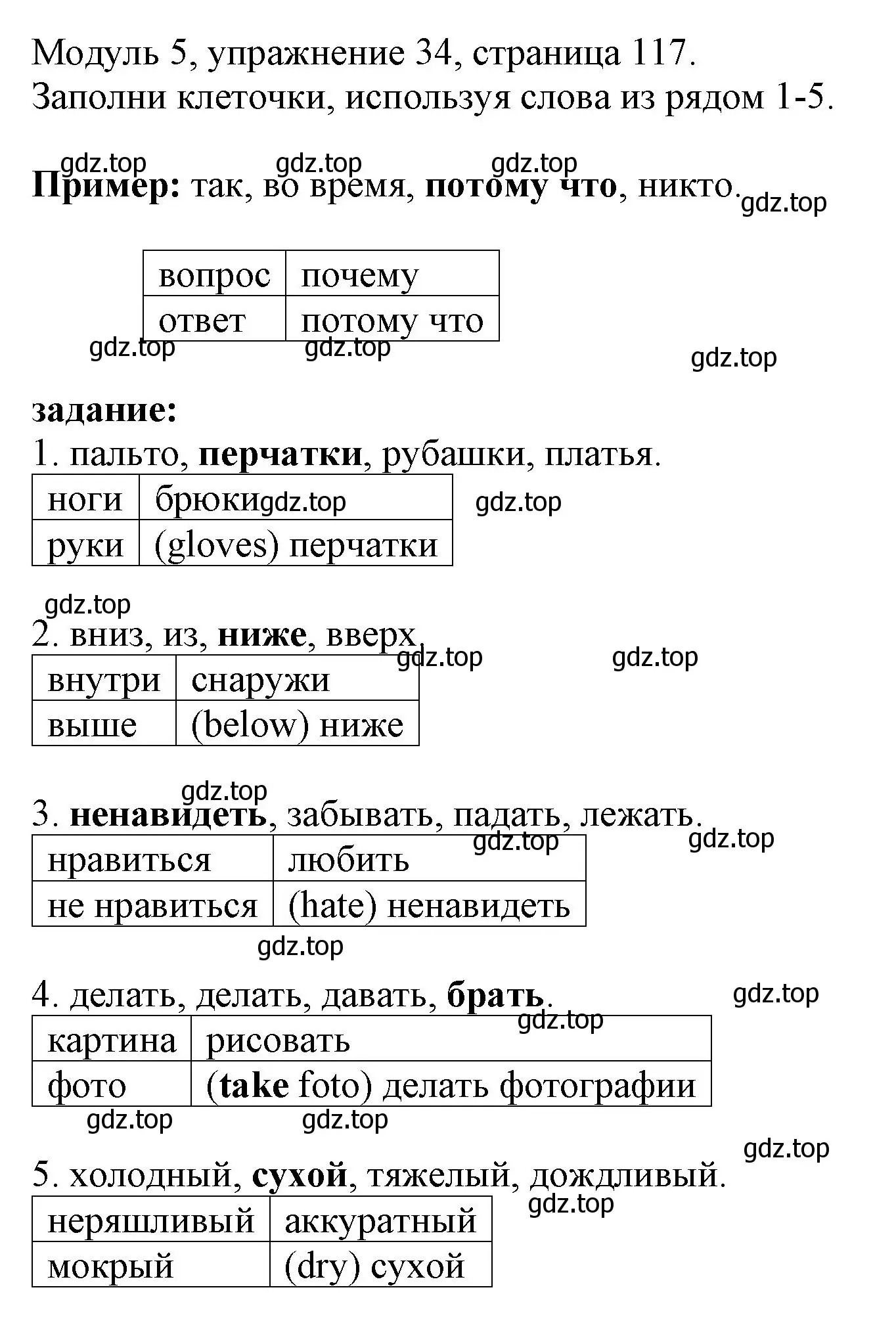 Решение номер 34 (страница 117) гдз по английскому языку 6 класс Афанасьева, Михеева, рабочая тетрадь