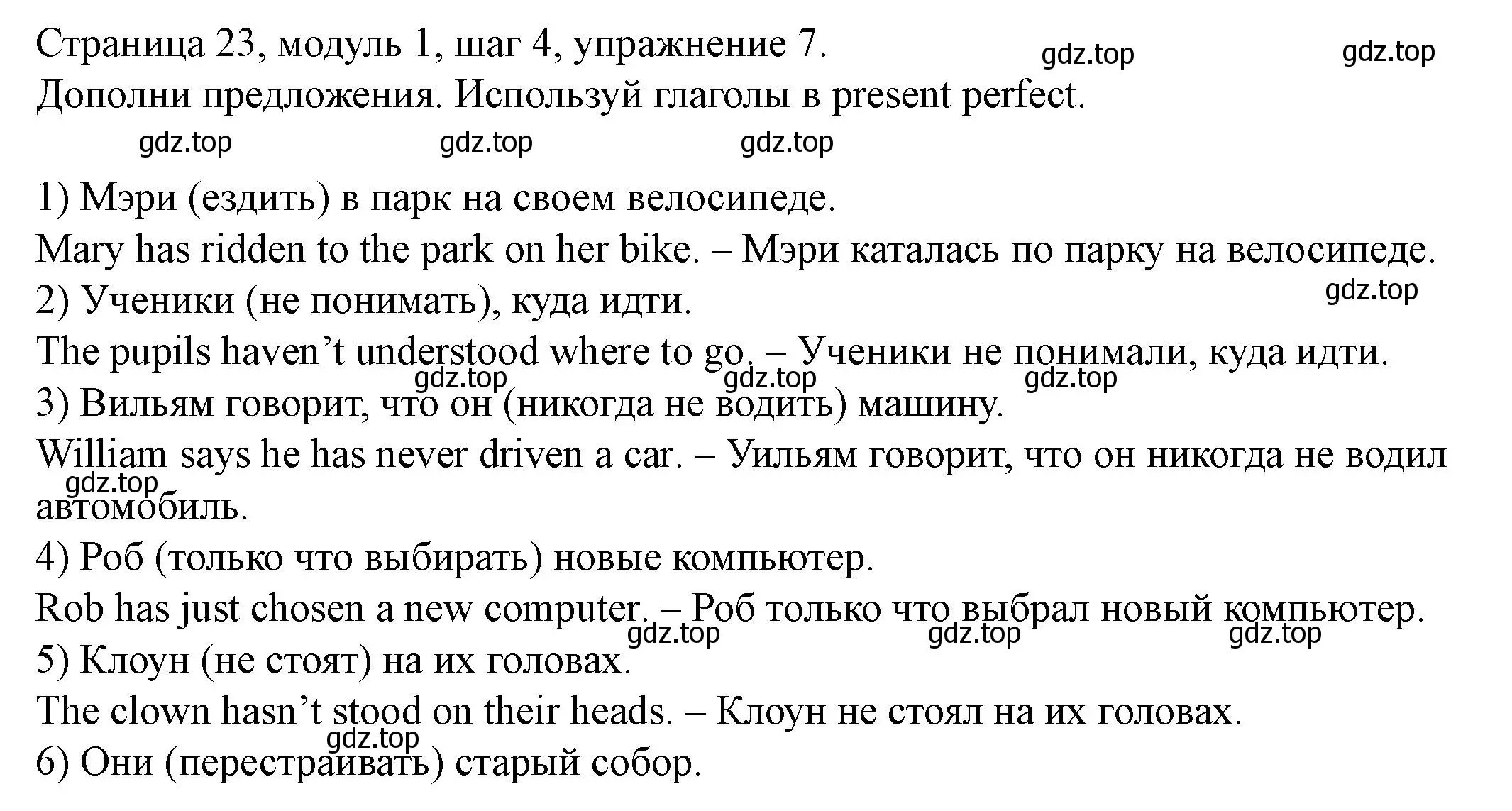 Решение номер 7 (страница 23) гдз по английскому языку 6 класс Афанасьева, Михеева, учебник 1 часть