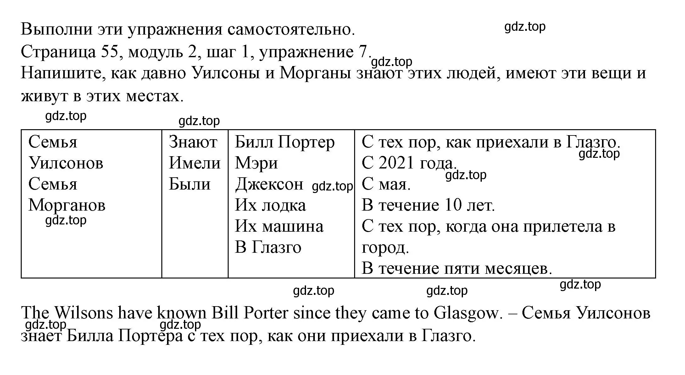 Решение номер 7 (страница 55) гдз по английскому языку 6 класс Афанасьева, Михеева, учебник 1 часть