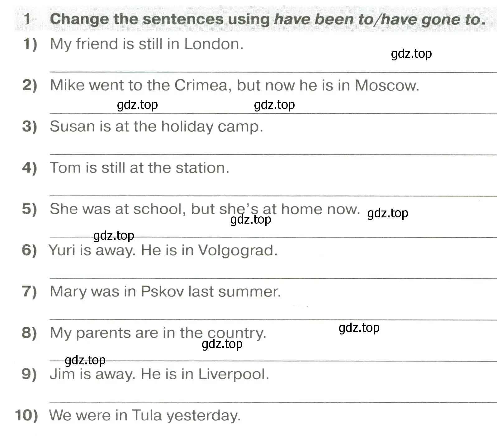 Условие номер 1 (страница 55) гдз по английскому языку 6 класс Смирнов, сборник грамматических упражнений