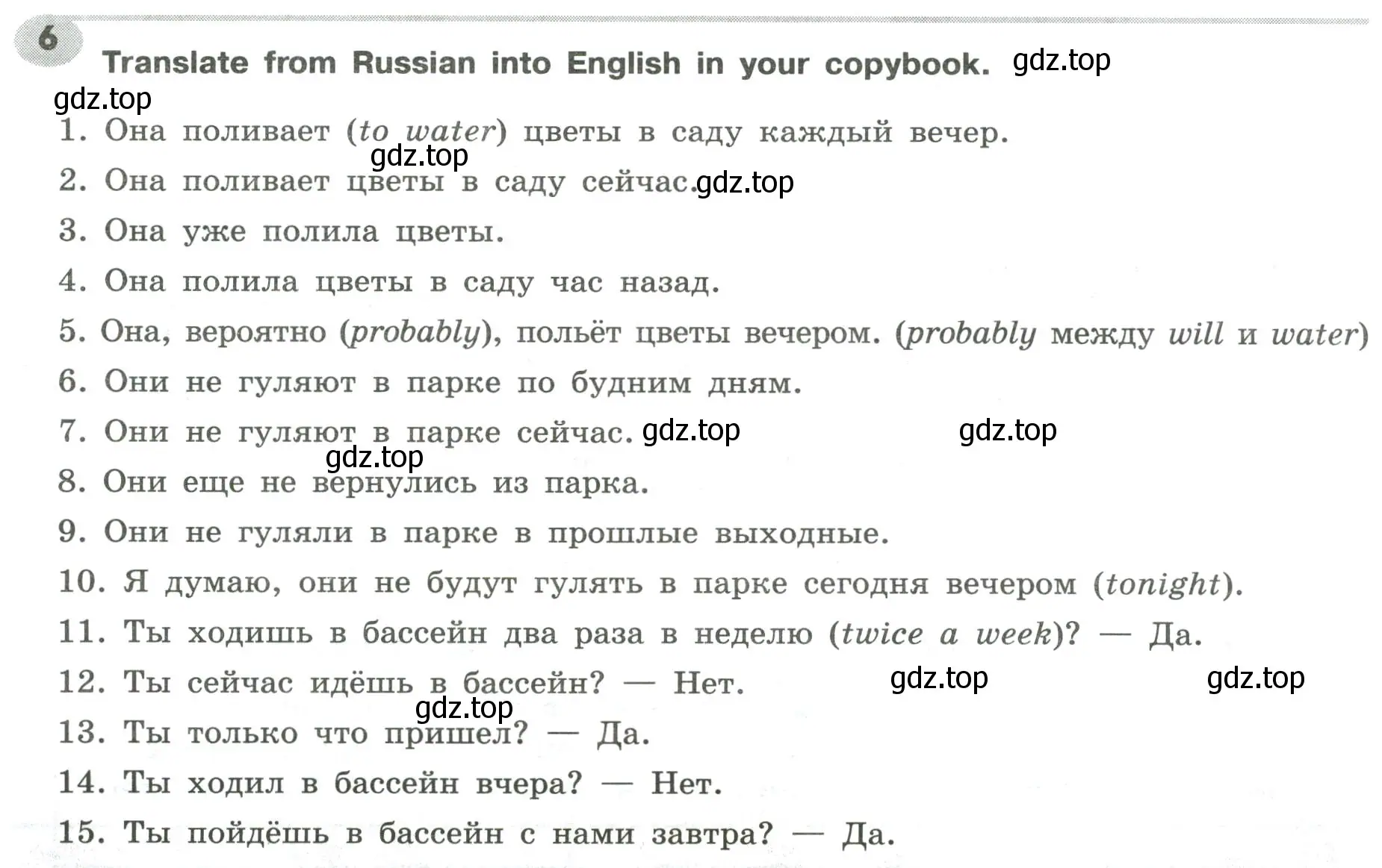 Условие номер 6 (страница 11) гдз по английскому языку 6 класс Тимофеева, грамматический тренажёр