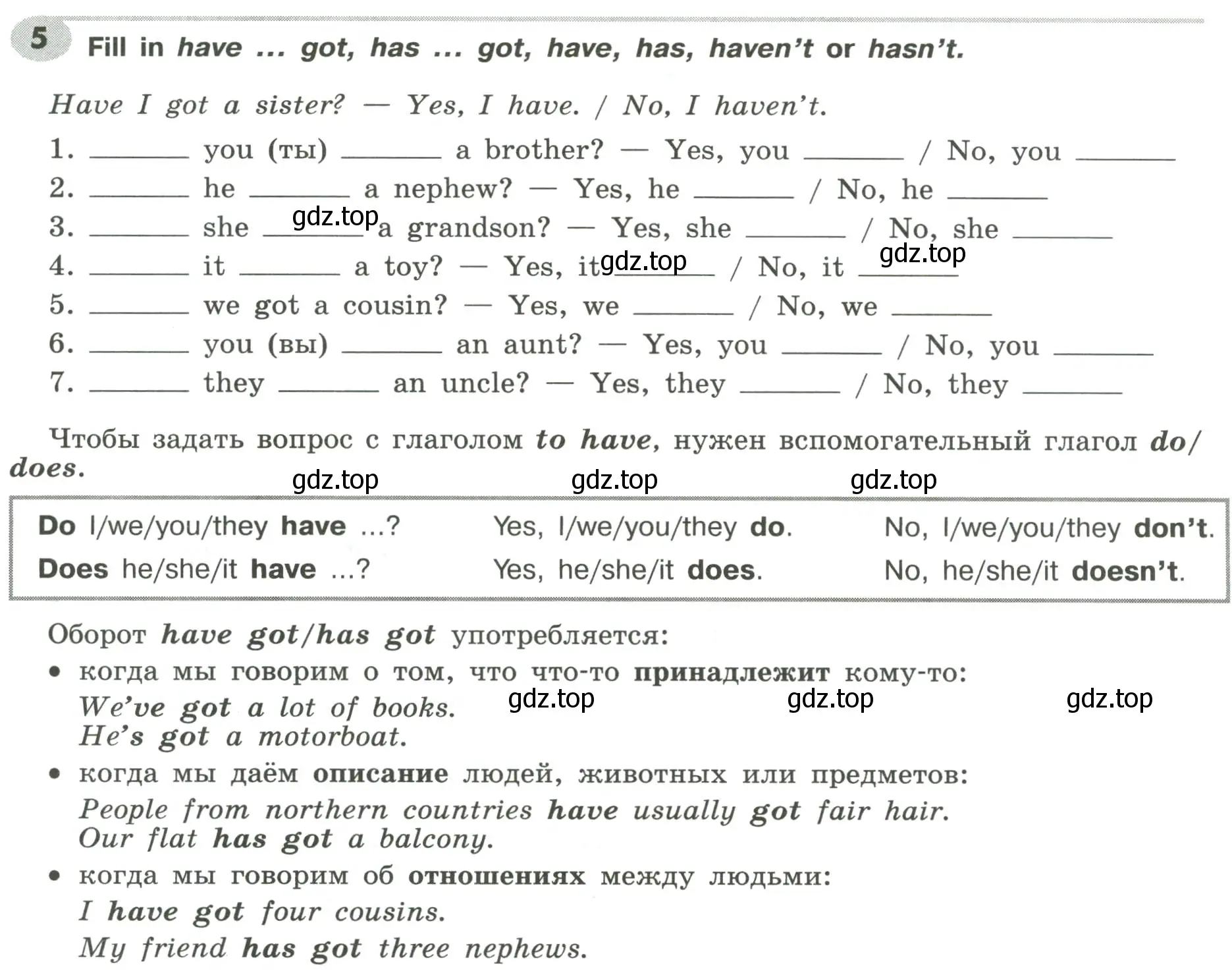 Условие номер 5 (страница 23) гдз по английскому языку 6 класс Тимофеева, грамматический тренажёр