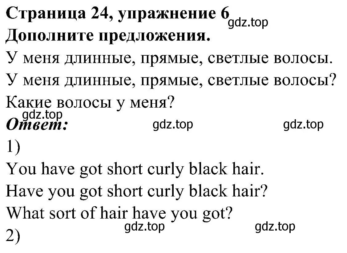 Решение номер 6 (страница 24) гдз по английскому языку 6 класс Тимофеева, грамматический тренажёр