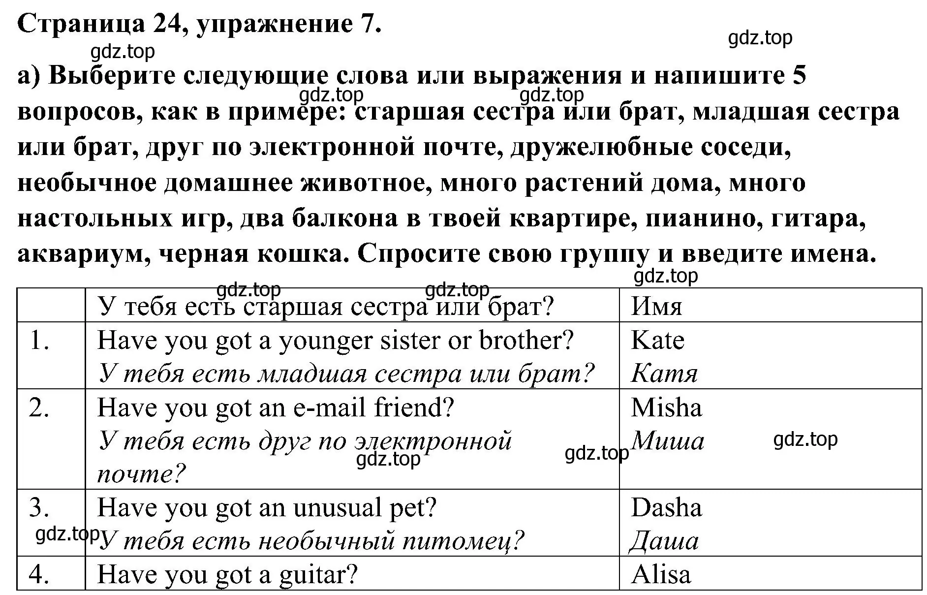 Решение номер 7 (страница 25) гдз по английскому языку 6 класс Тимофеева, грамматический тренажёр