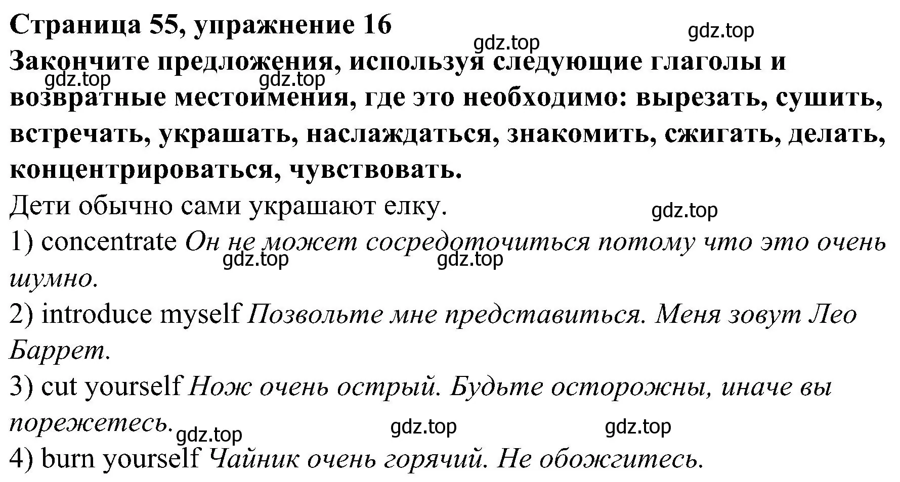 Решение номер 16 (страница 55) гдз по английскому языку 6 класс Тимофеева, грамматический тренажёр