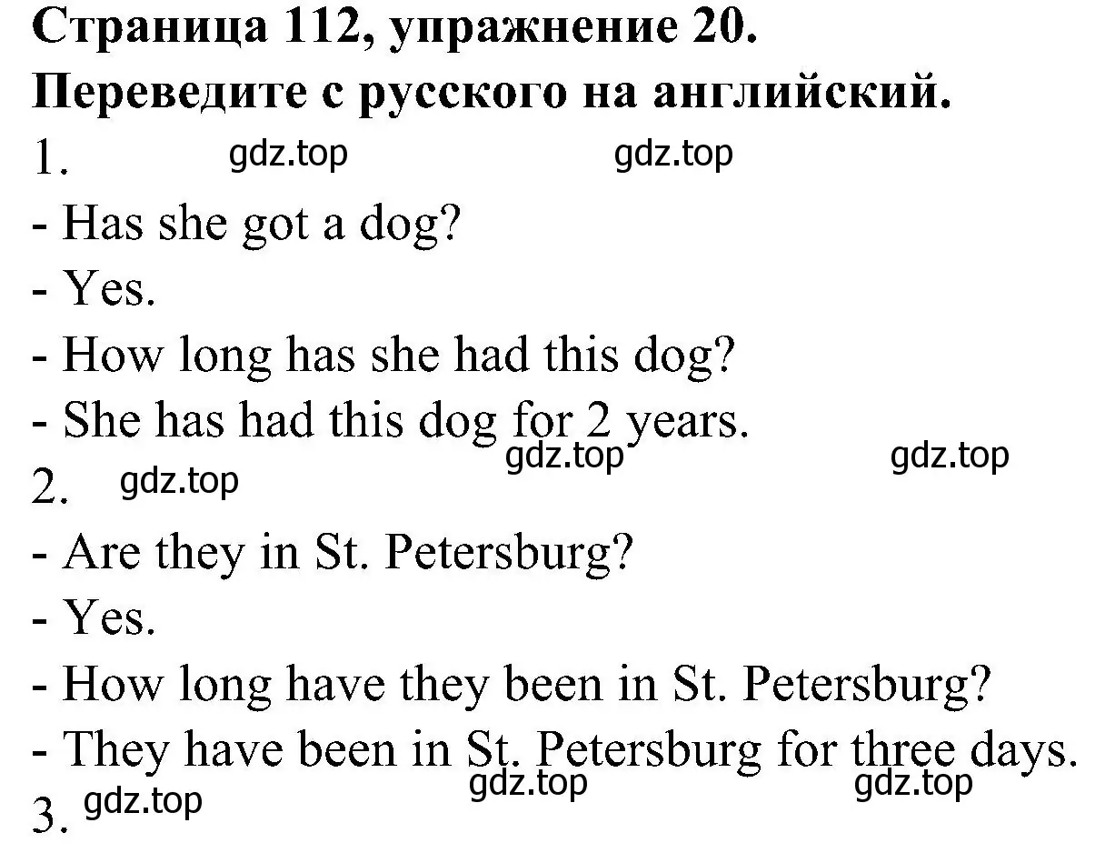 Решение номер 19 (20) (страница 112) гдз по английскому языку 6 класс Тимофеева, грамматический тренажёр